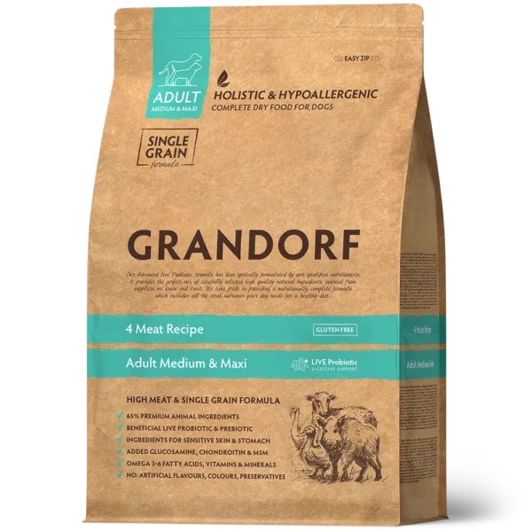 Grandorf 4 Vlees Adult Medium & Maxi
