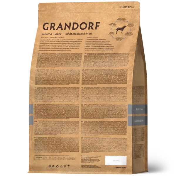 Grandorf - Glutenvrij Konijn & Kalkoen - Adult Medium & Maxi