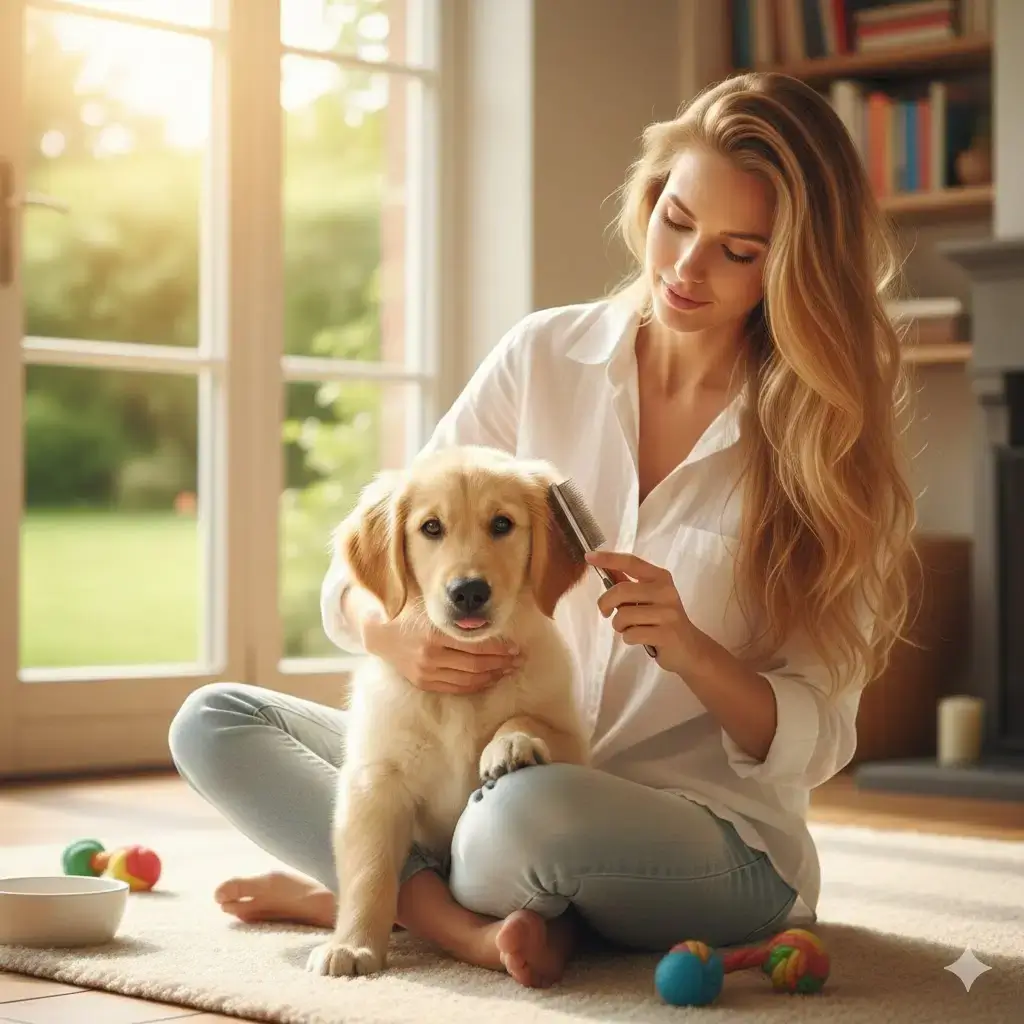 Golden retriever pup verzorging