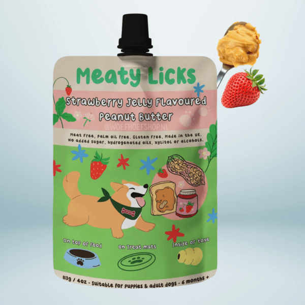 Meaty Licks Strawberry & Peanut Butter